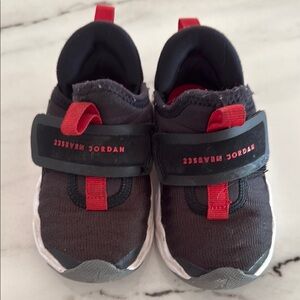 Jordan Black and Red Sneakers with Velcro Straps